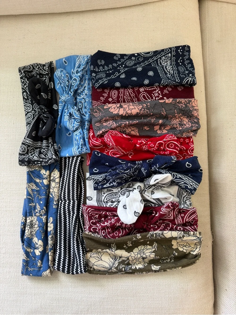 Assorted Paisley & Floral Headbands - Multi Color Set of 12
